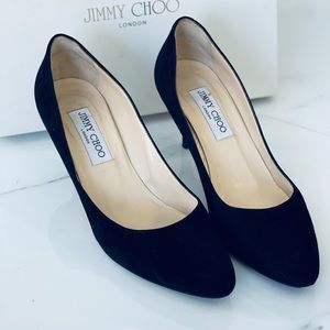 Authentic JIMMY CHOO black suede heels size 8 eu38.5